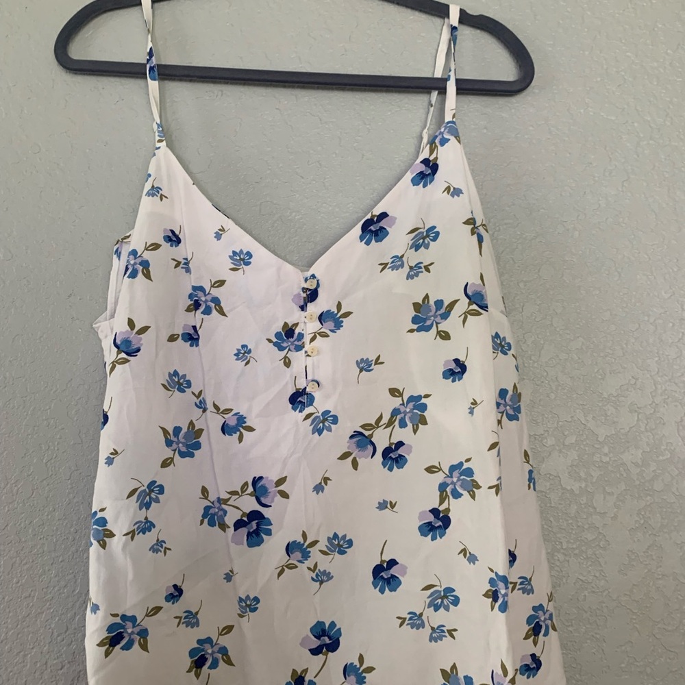 Old Navy White Camisole with Blue Floral Print